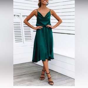 Hunter Green Midi Dress